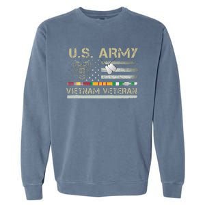 US Army Vietnam Veteran USA Flag Veteran Vietnam Army Garment-Dyed Sweatshirt