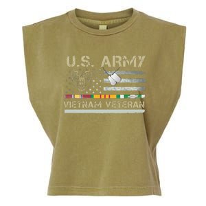 US Army Vietnam Veteran USA Flag Veteran Vietnam Army Garment-Dyed Women's Muscle Tee