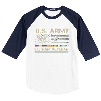 US Army Vietnam Veteran USA Flag Veteran Vietnam Army Baseball Sleeve Shirt