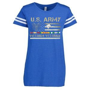 US Army Vietnam Veteran USA Flag Veteran Vietnam Army Enza Ladies Jersey Football T-Shirt