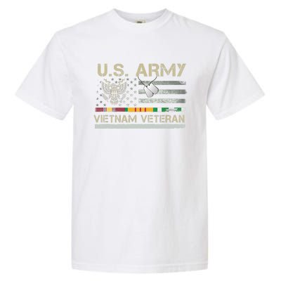 US Army Vietnam Veteran USA Flag Veteran Vietnam Army Garment-Dyed Heavyweight T-Shirt