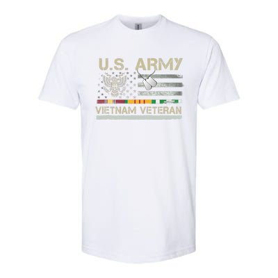 US Army Vietnam Veteran USA Flag Veteran Vietnam Army Softstyle CVC T-Shirt