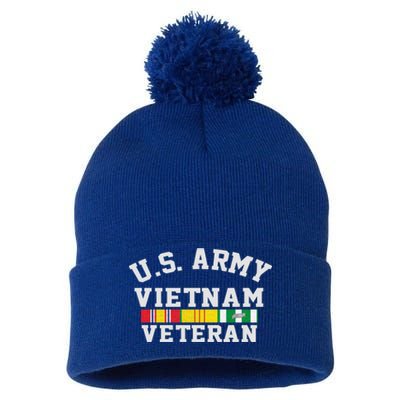 Us Army Vietnam Veteran Veteran's Day Gift Pom Pom 12in Knit Beanie