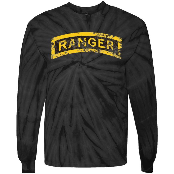 US Army Vintage Ranger Tab Tie-Dye Long Sleeve Shirt