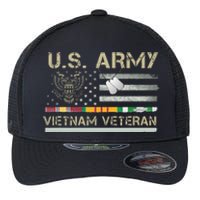 US Army Vietnam Veteran USA Flag  Veteran Vietnam Army Flexfit Unipanel Trucker Cap