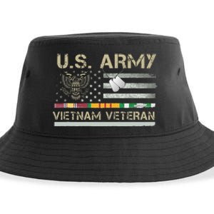 US Army Vietnam Veteran USA Flag  Veteran Vietnam Army Sustainable Bucket Hat