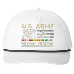 US Army Vietnam Veteran USA Flag  Veteran Vietnam Army Snapback Five-Panel Rope Hat