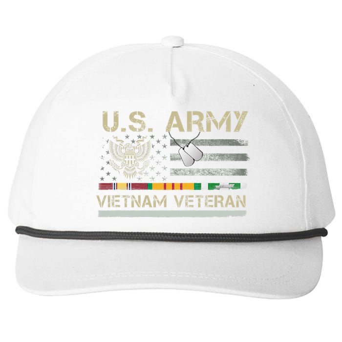 US Army Vietnam Veteran USA Flag  Veteran Vietnam Army Snapback Five-Panel Rope Hat