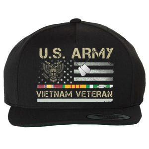 US Army Vietnam Veteran USA Flag  Veteran Vietnam Army Wool Snapback Cap