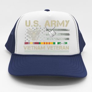 US Army Vietnam Veteran USA Flag  Veteran Vietnam Army Trucker Hat