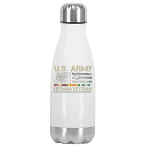 US Army Vietnam Veteran USA Flag  Veteran Vietnam Army Stainless Steel Insulated Water Bottle