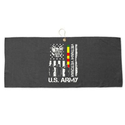 US Army Vietnam Veteran USA Flag | Veteran Vietnam Army Large Microfiber Waffle Golf Towel