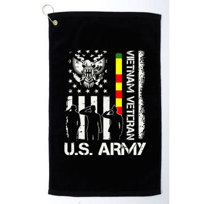 US Army Vietnam Veteran USA Flag | Veteran Vietnam Army Platinum Collection Golf Towel