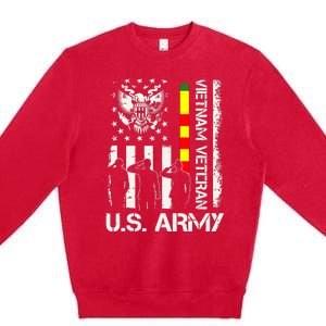 US Army Vietnam Veteran USA Flag | Veteran Vietnam Army Premium Crewneck Sweatshirt