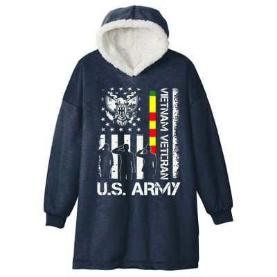 US Army Vietnam Veteran USA Flag | Veteran Vietnam Army Hooded Wearable Blanket