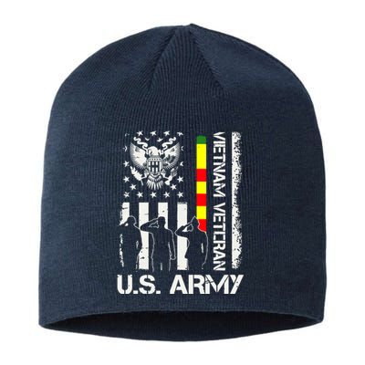 US Army Vietnam Veteran USA Flag | Veteran Vietnam Army Sustainable Beanie