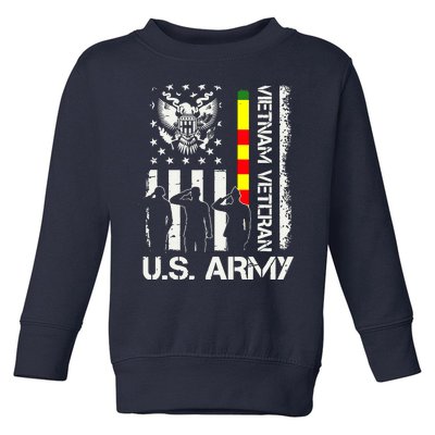 US Army Vietnam Veteran USA Flag | Veteran Vietnam Army Toddler Sweatshirt