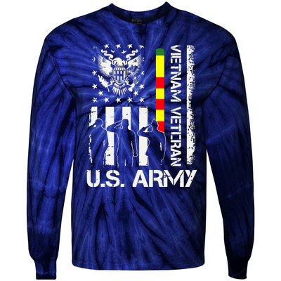 US Army Vietnam Veteran USA Flag | Veteran Vietnam Army Tie-Dye Long Sleeve Shirt