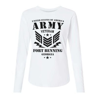 US Army Veteran Fort Benning Georgia Womens Cotton Relaxed Long Sleeve T-Shirt