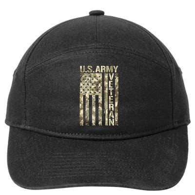 U.S. Army Veteran Camo U.S. Flag Army Veterans 7-Panel Snapback Hat