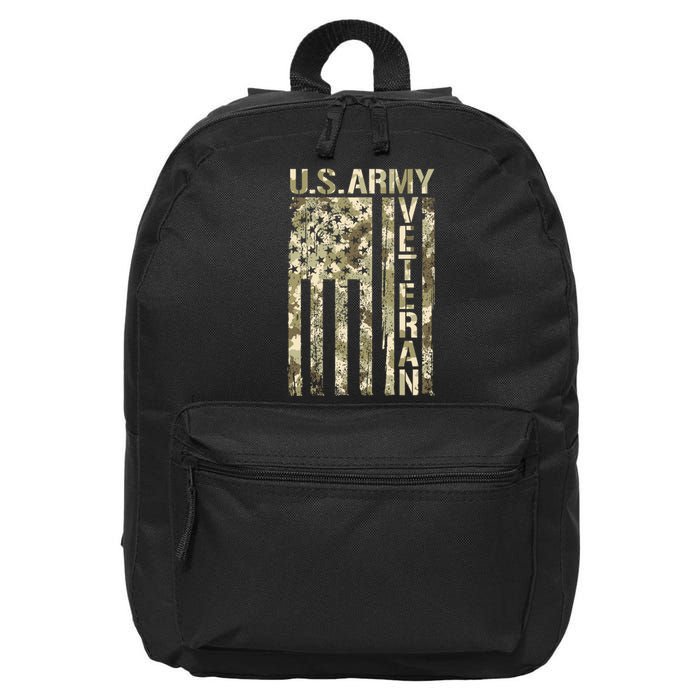 U.S. Army Veteran Camo U.S. Flag Army Veterans 16 in Basic Backpack