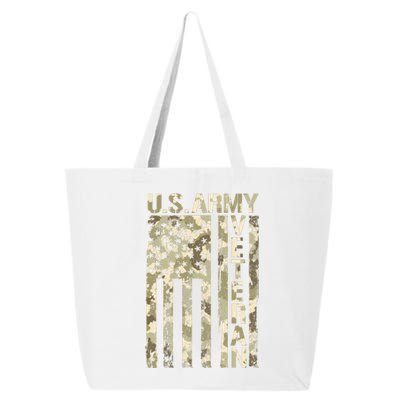 U.S. Army Veteran Camo U.S. Flag Army Veterans 25L Jumbo Tote