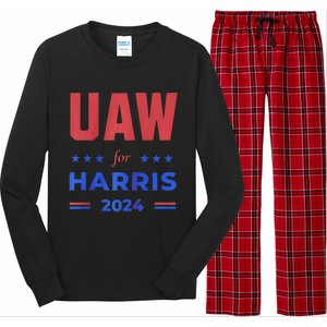 United Auto Workers For Harris 2024 Uaw Red Strike Kamala Raglan Long Sleeve Pajama Set