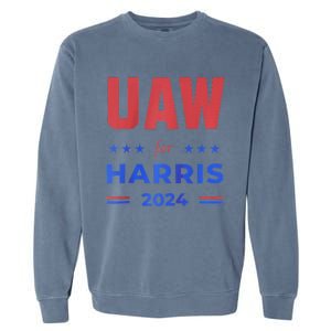 United Auto Workers For Harris 2024 Uaw Red Strike Kamala Raglan Garment-Dyed Sweatshirt