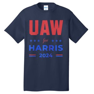 United Auto Workers For Harris 2024 Uaw Red Strike Kamala Raglan Tall T-Shirt