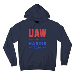 United Auto Workers For Harris 2024 Uaw Red Strike Kamala Raglan Tall Hoodie