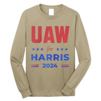 United Auto Workers For Harris 2024 Uaw Red Strike Kamala Raglan Long Sleeve Shirt