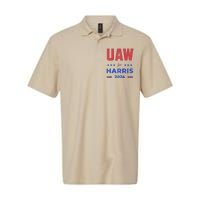 United Auto Workers For Harris 2024 Uaw Red Strike Kamala Raglan Softstyle Adult Sport Polo