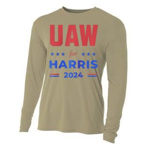 United Auto Workers For Harris 2024 Uaw Red Strike Kamala Raglan Cooling Performance Long Sleeve Crew