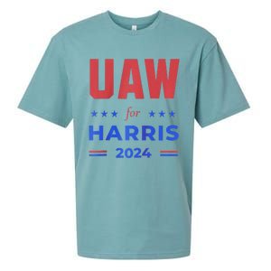 United Auto Workers For Harris 2024 Uaw Red Strike Kamala Raglan Sueded Cloud Jersey T-Shirt