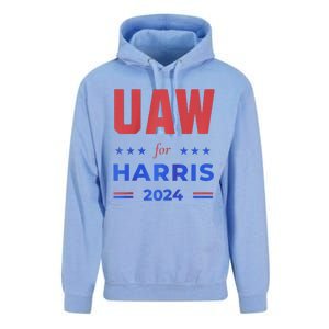 United Auto Workers For Harris 2024 Uaw Red Strike Kamala Raglan Unisex Surf Hoodie