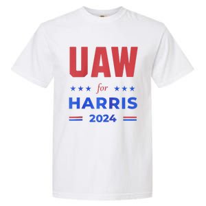 United Auto Workers For Harris 2024 Uaw Red Strike Kamala Raglan Garment-Dyed Heavyweight T-Shirt