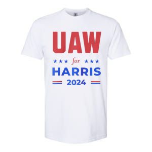 United Auto Workers For Harris 2024 Uaw Red Strike Kamala Raglan Softstyle CVC T-Shirt