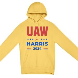 United Auto Workers For Harris 2024 Uaw Red Strike Kamala Premium Pullover Hoodie