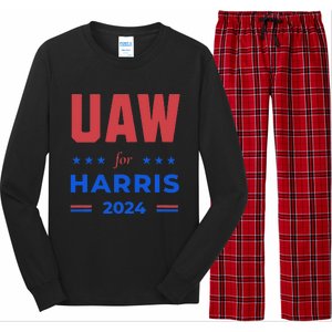 United Auto Workers For Harris 2024 Uaw Red Strike Kamala Long Sleeve Pajama Set