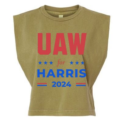 United Auto Workers For Harris 2024 Uaw Red Strike Kamala Garment-Dyed Women's Muscle Tee