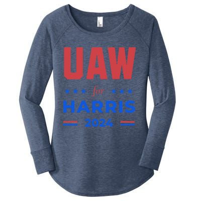 United Auto Workers For Harris 2024 Uaw Red Strike Kamala Women's Perfect Tri Tunic Long Sleeve Shirt