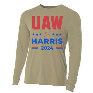 United Auto Workers For Harris 2024 Uaw Red Strike Kamala Cooling Performance Long Sleeve Crew