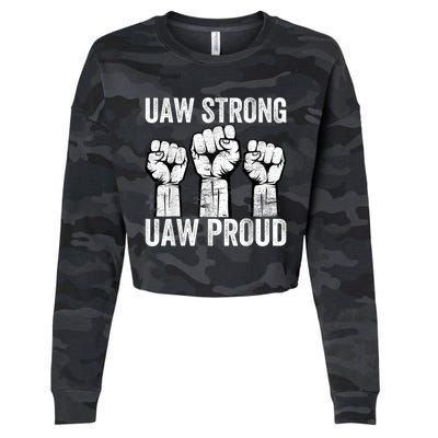 United Auto Workers UAW Strong UAW Proud UAW Strike Cropped Pullover Crew