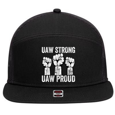 United Auto Workers UAW Strong UAW Proud UAW Strike 7 Panel Mesh Trucker Snapback Hat