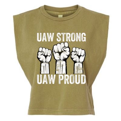 United Auto Workers UAW Strong UAW Proud UAW Strike Garment-Dyed Women's Muscle Tee