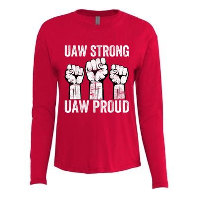 United Auto Workers UAW Strong UAW Proud UAW Strike Womens Cotton Relaxed Long Sleeve T-Shirt