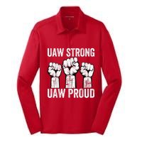 United Auto Workers UAW Strong UAW Proud UAW Strike Silk Touch Performance Long Sleeve Polo