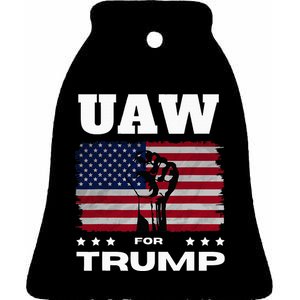 United Auto Workers For Donald Trump Uaw 2024 Election Ceramic Bell Ornament