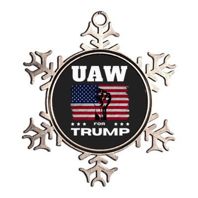 United Auto Workers For Donald Trump Uaw 2024 Election Metallic Star Ornament