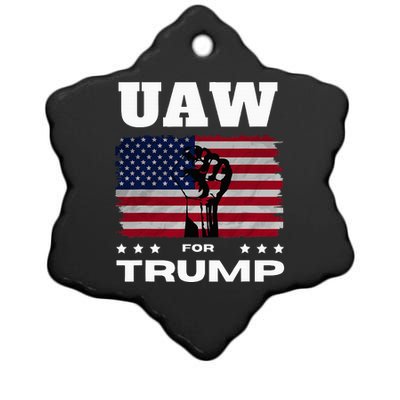 United Auto Workers For Donald Trump Uaw 2024 Election Ceramic Star Ornament